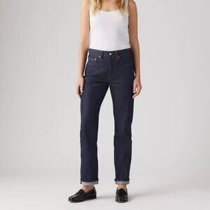 Levi's 501 Selvedge Denim Straight Leg Jeans 24x32 NEW Indigo Blue Cotton Pants